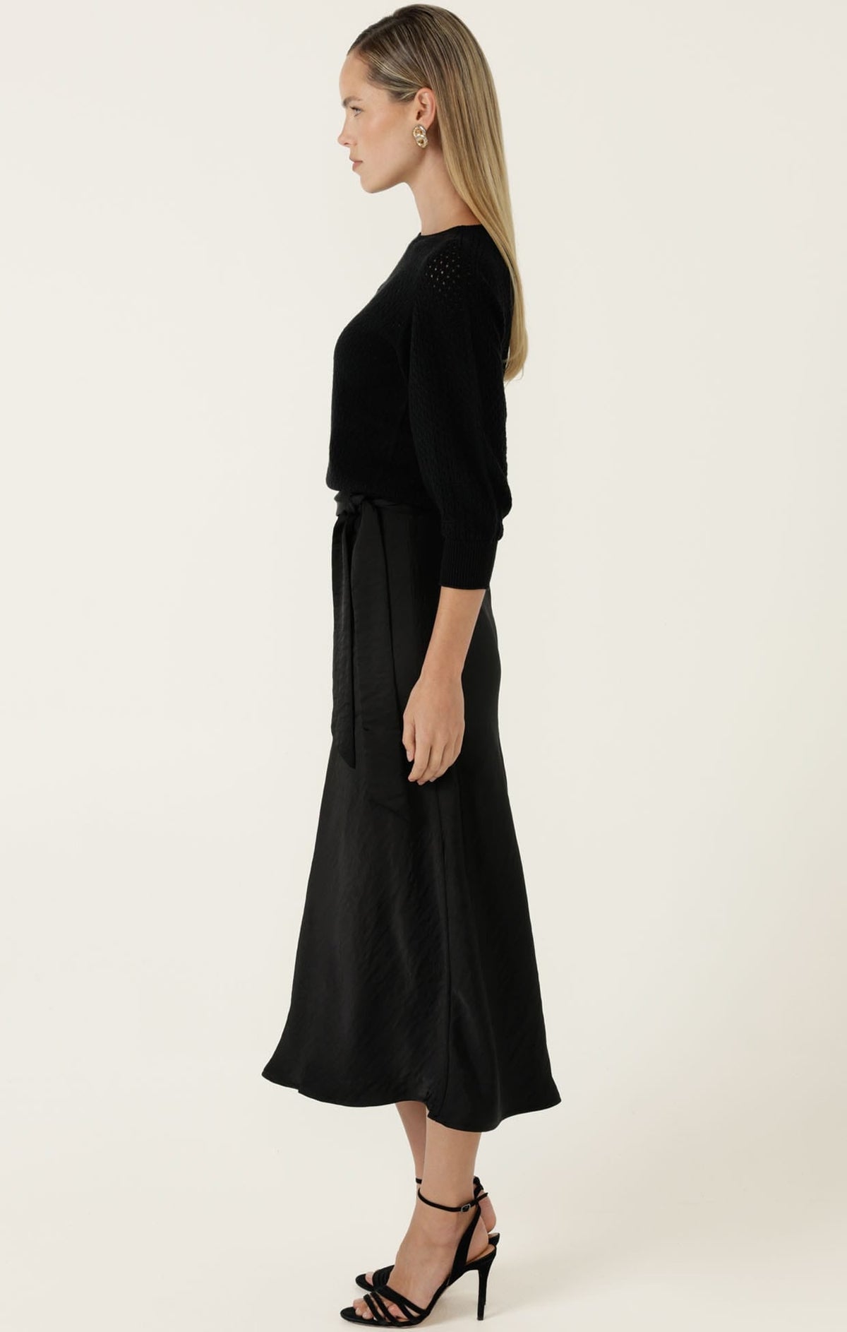 Luxe Bias Midi Skirt In Black by Sacha Drake - image 7