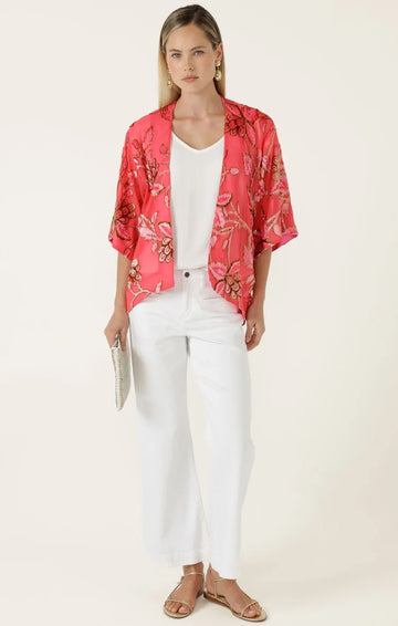 BLOSSOM KIMONO IN WATERMELON GOLD
