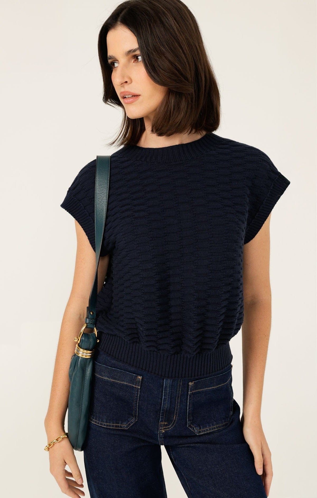 Bubble Knit Top In Navy by Sacha Drake - image 4