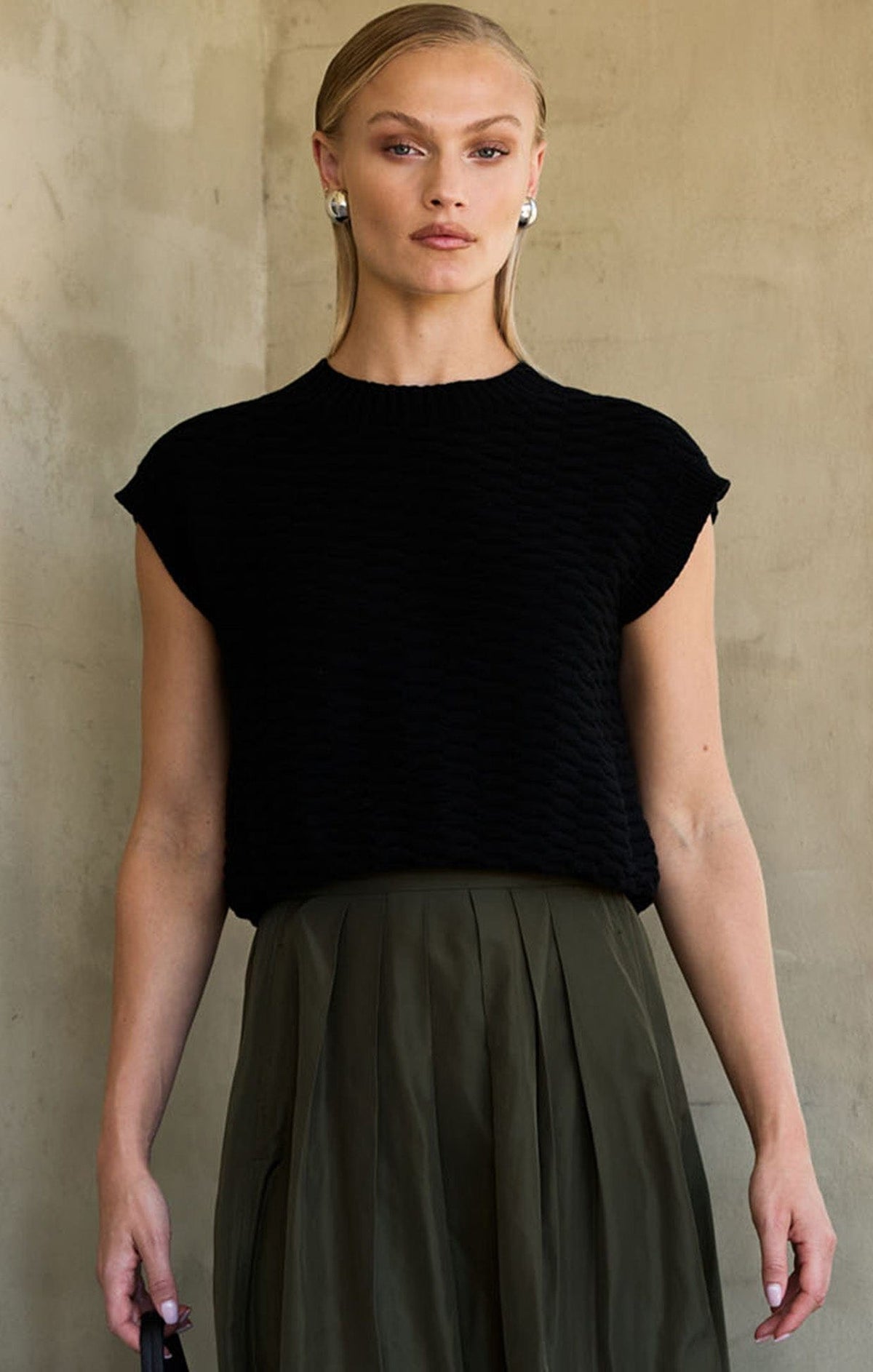 Bubble Knit Top In Black by Sacha Drake - image 3
