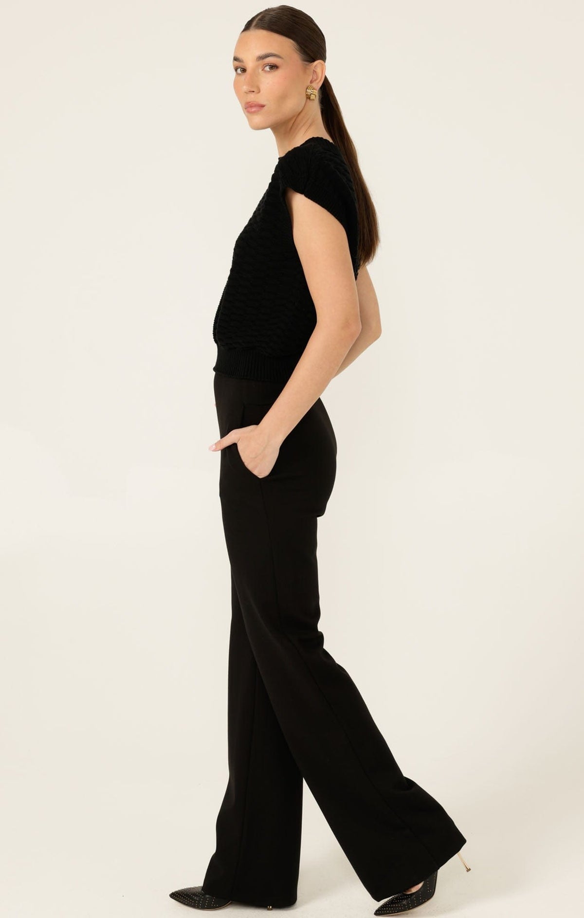 Bubble Knit Top In Black by Sacha Drake - image 7