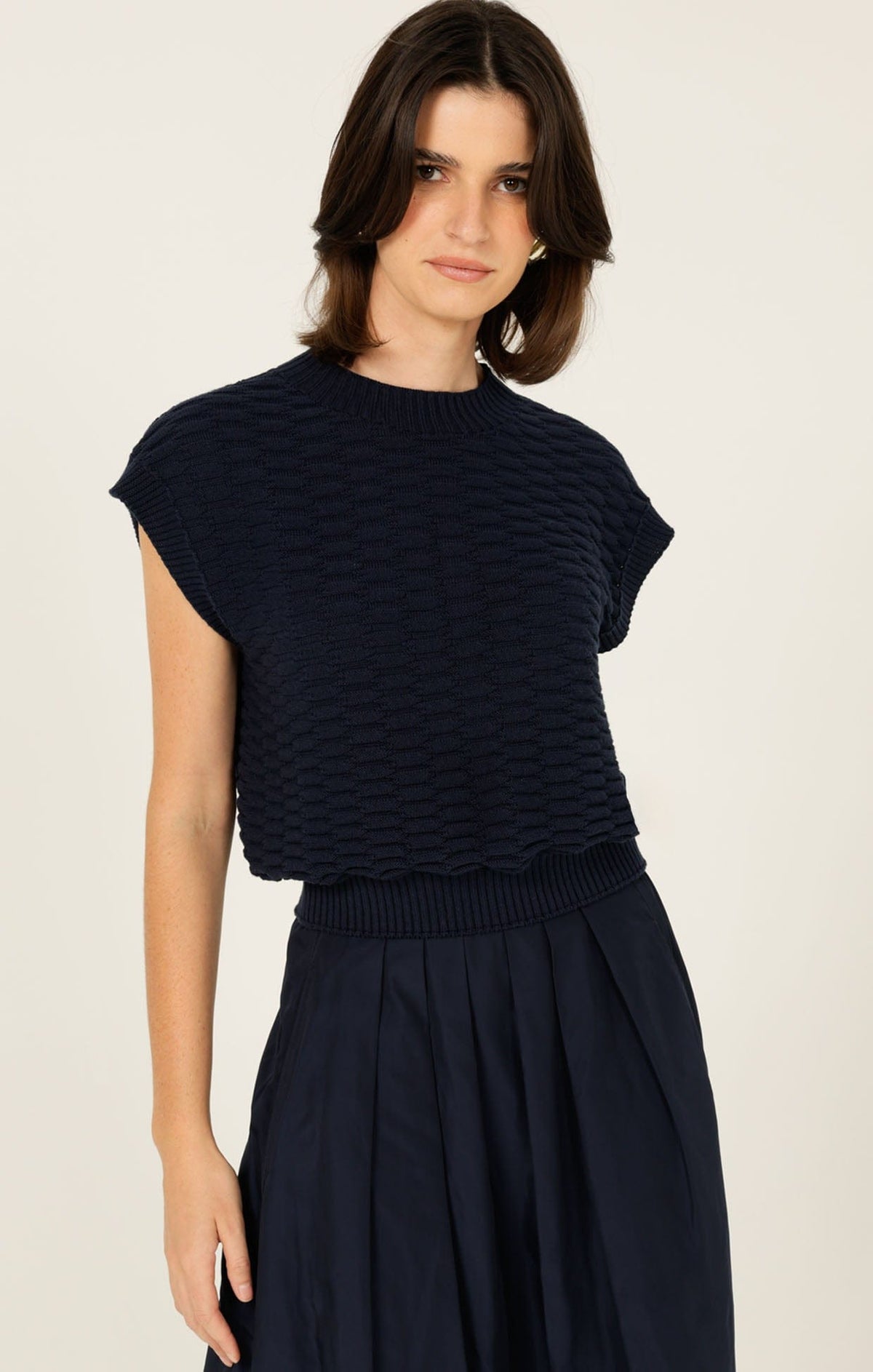 Bubble Knit Top In Navy by Sacha Drake - image 3