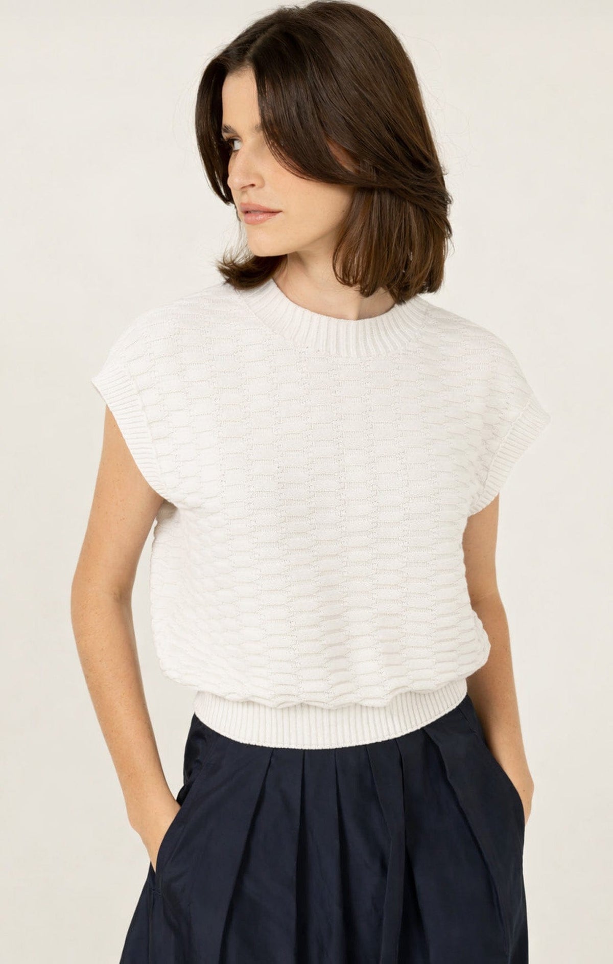Bubble Knit Top In Ivory by Sacha Drake - image 6