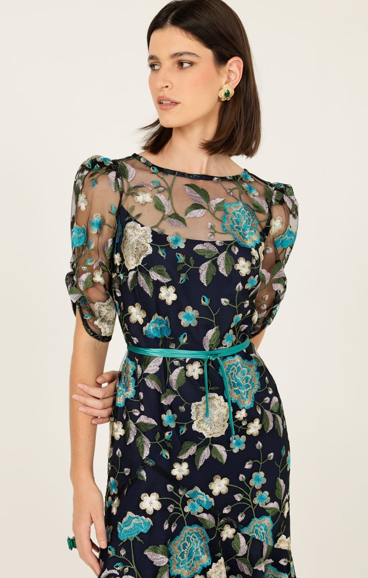 Cardelina Dress In Navy Aqua by Sacha Drake - image 3
