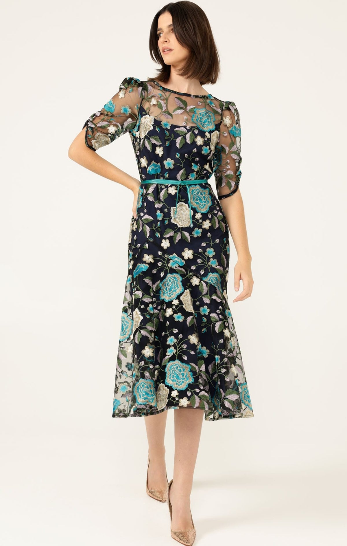 Cardelina Dress In Navy Aqua by Sacha Drake - image 6