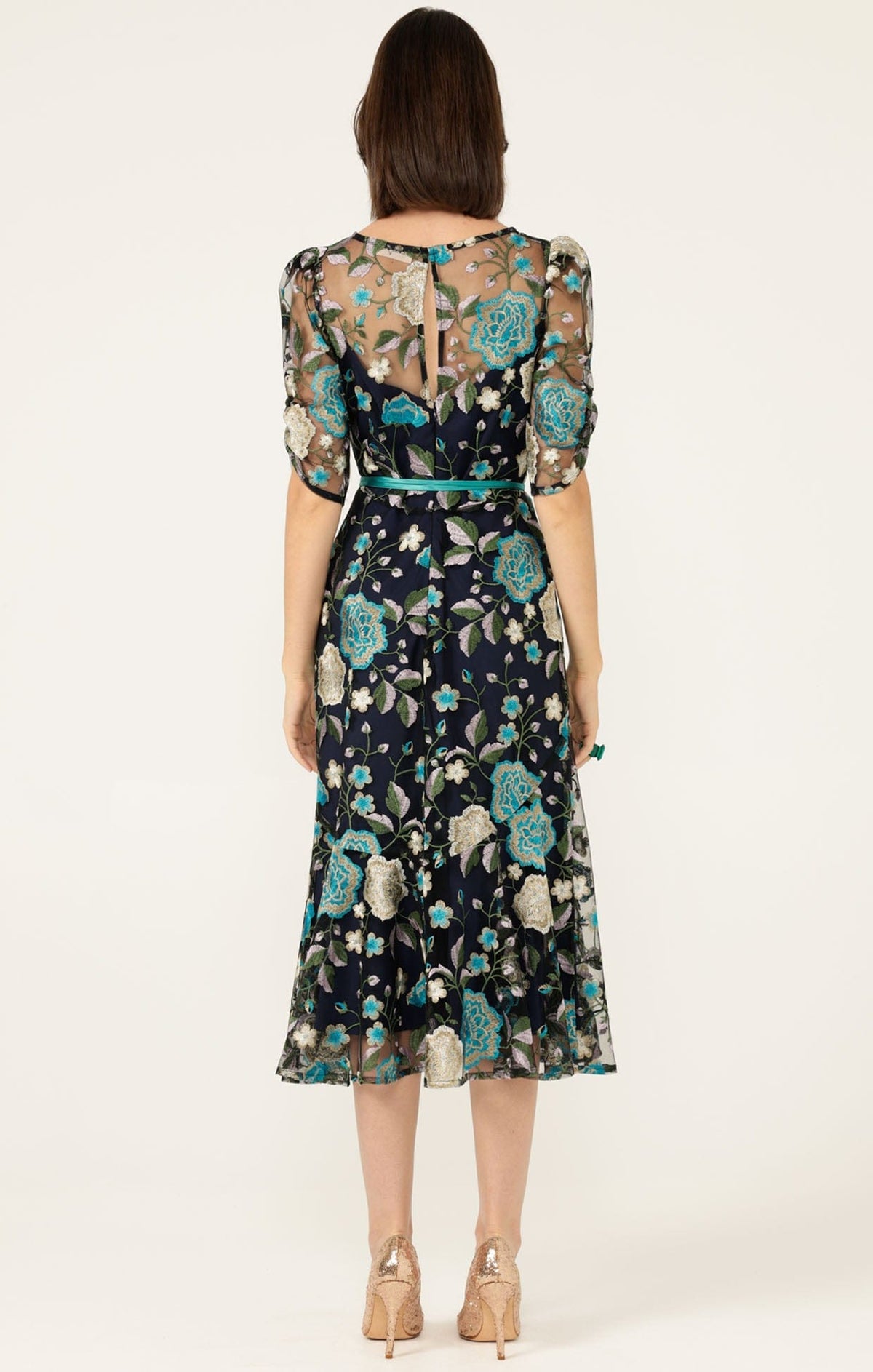 Cardelina Dress In Navy Aqua by Sacha Drake - image 8