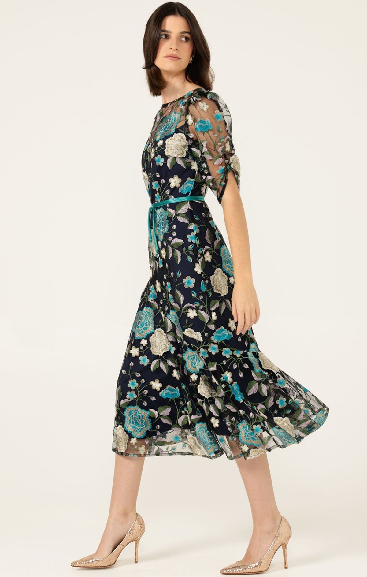 Cardelina Dress In Navy Aqua by Sacha Drake - image 7