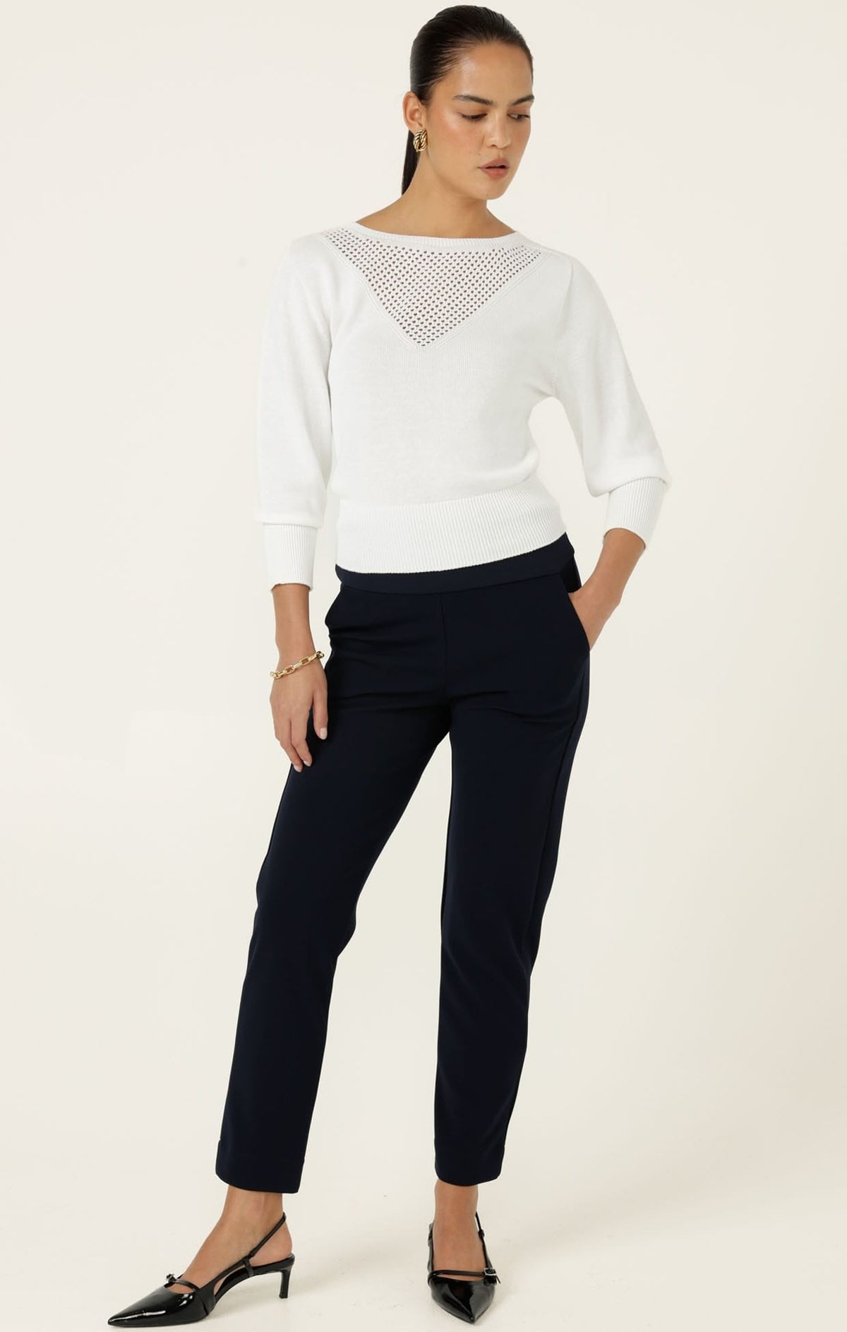 Tapered Leg Pant In Navy by Sacha Drake - image 3