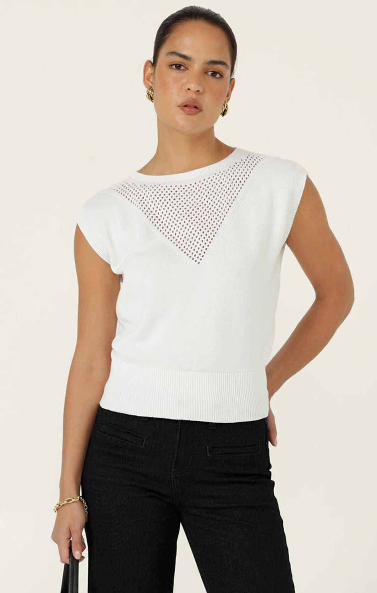 Chloe Knit Top In White by Sacha Drake - image 5