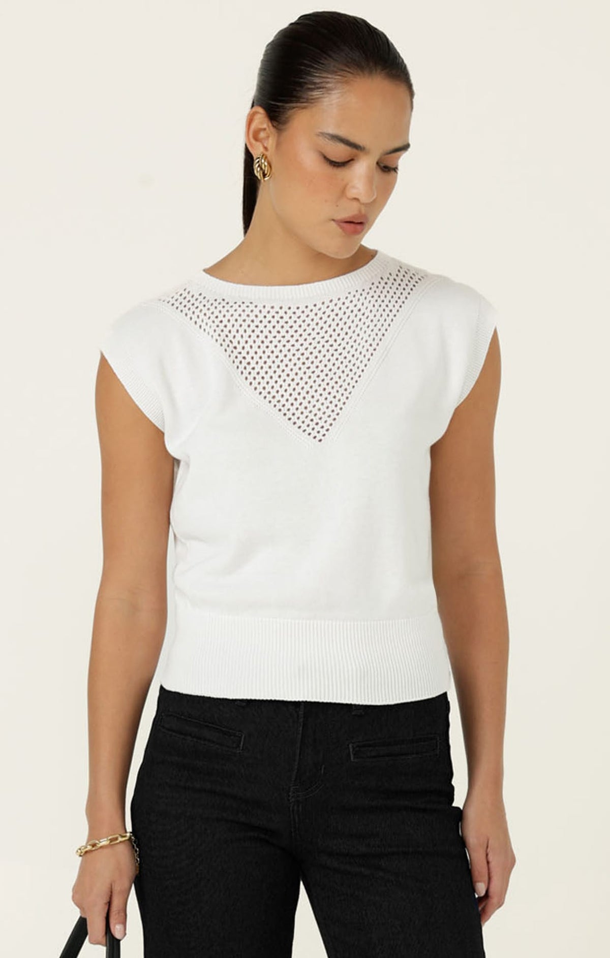 Chloe Knit Top In White by Sacha Drake - image 4
