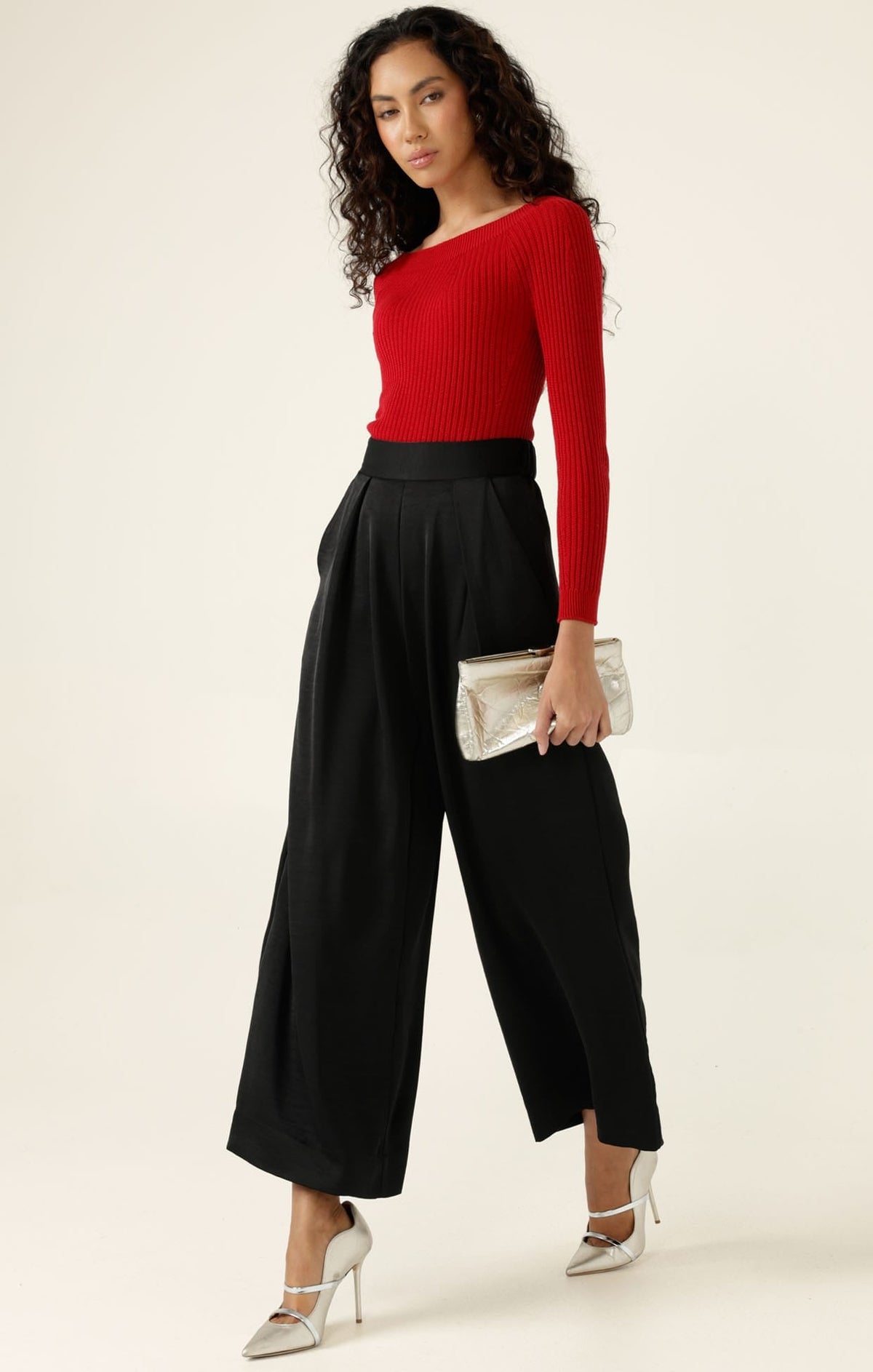 Luxe Pleated Trouser In Black by Sacha Drake - image 4