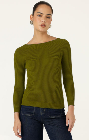 Claire Knit In Olive by Sacha Drake