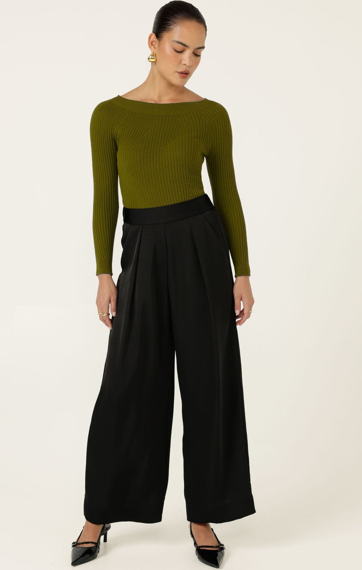Luxe Pleated Trouser In Black by Sacha Drake - image 6