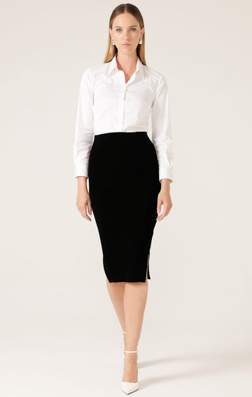 Pencil Skirt In Black by Sacha Drake