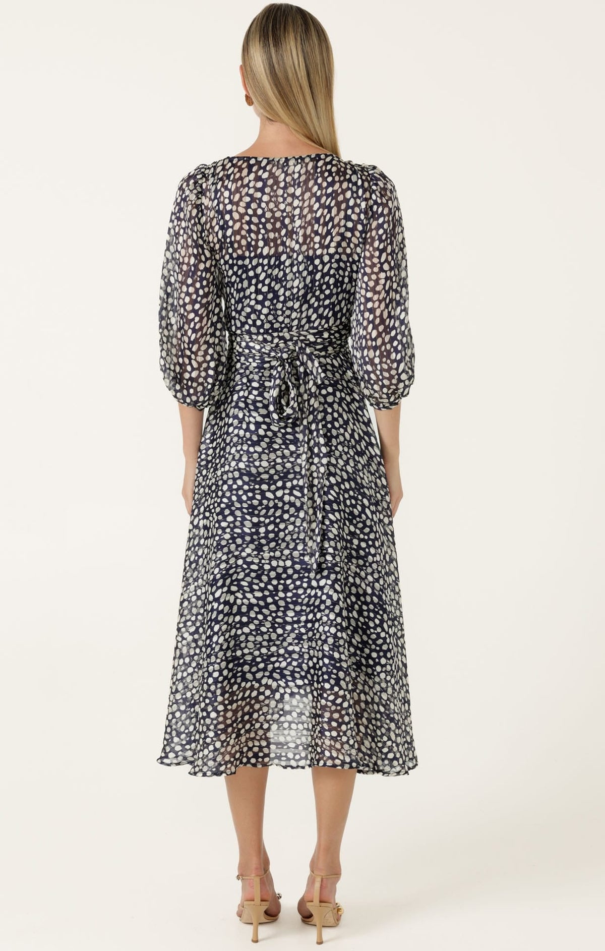 Cloudland Wrap Dress In Navy White Spot by Sacha Drake - image 7