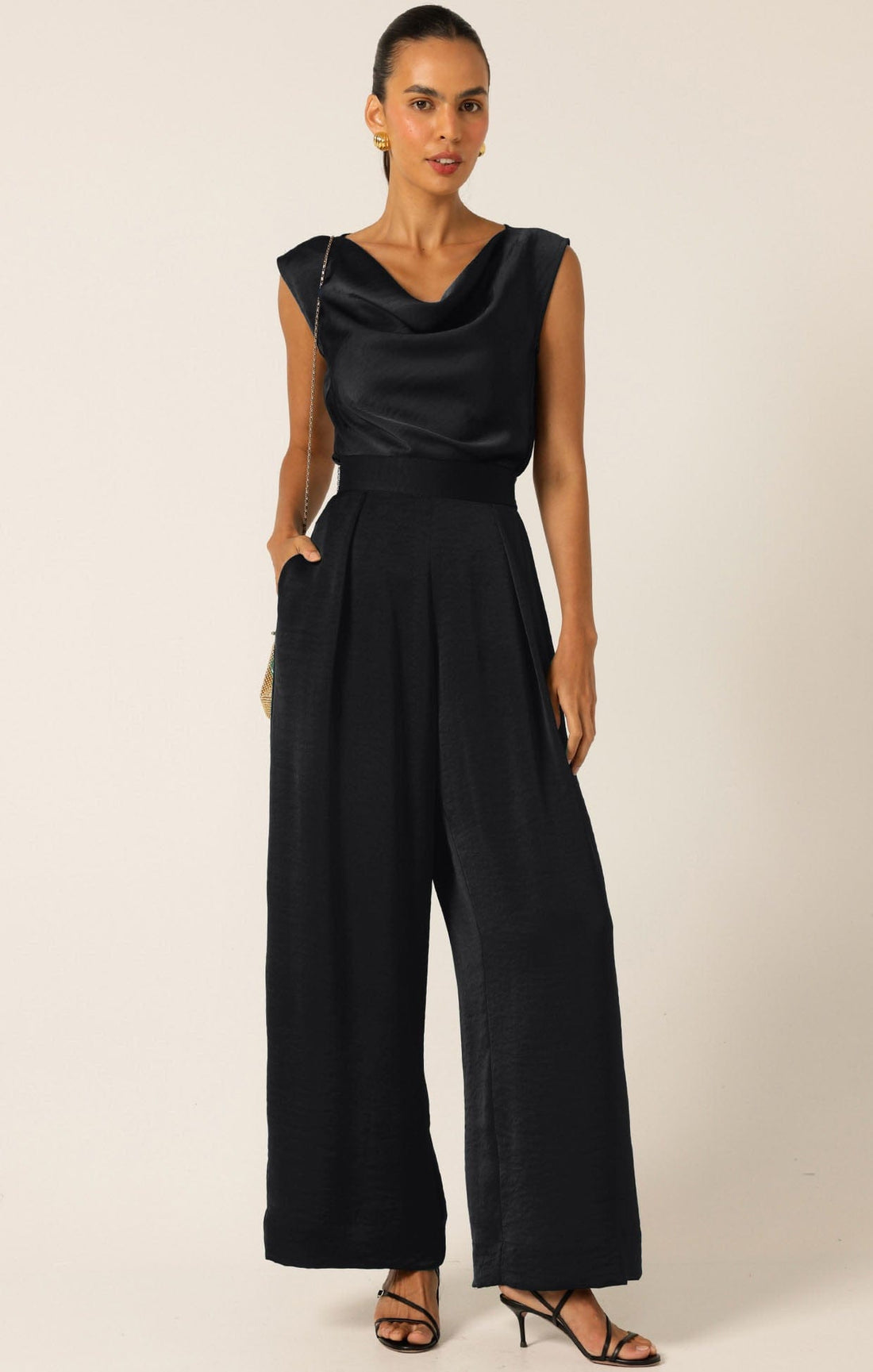 Luxe Pleated Trouser In Black by Sacha Drake