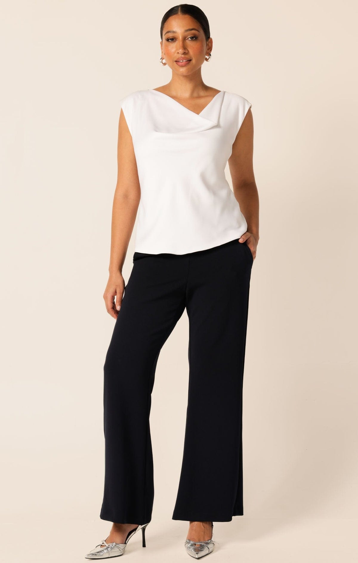 Cowl Bias Top In White by Sacha Drake - image 6