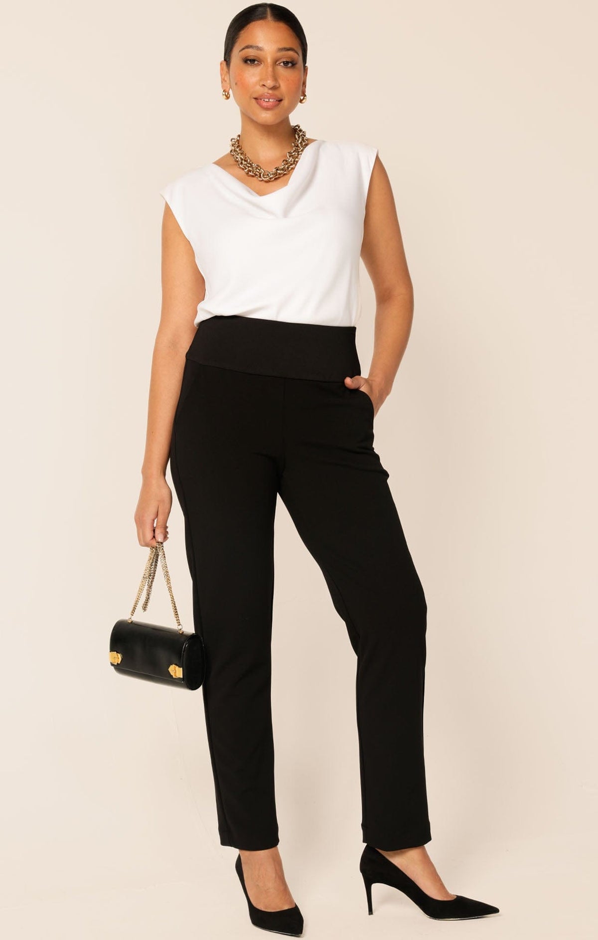 Tapered Leg Pant In Black by Sacha Drake - image 4