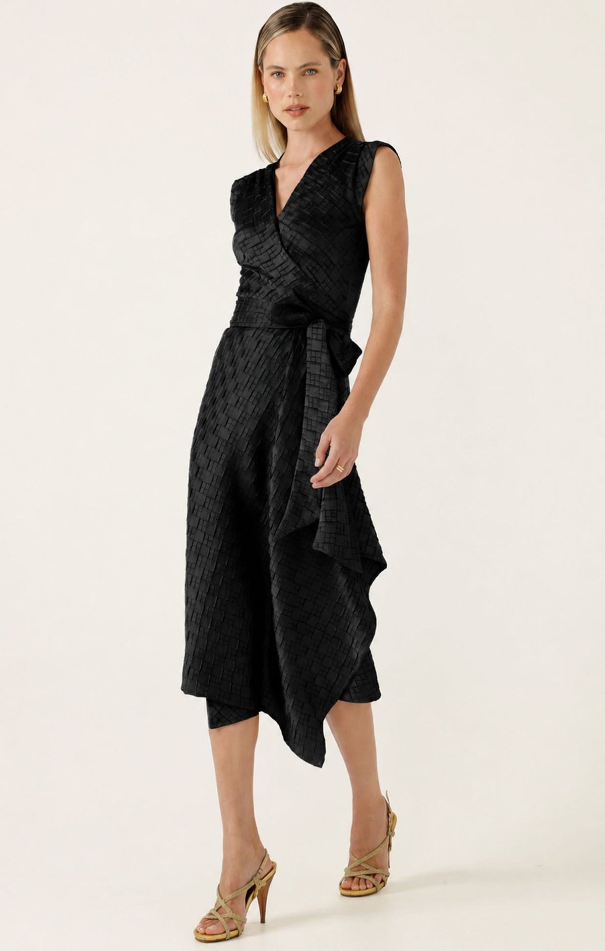 Crown Wrap Dress In Black by Sacha Drake - image 3