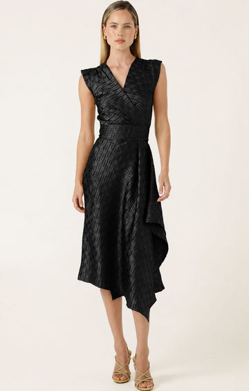 Crown Wrap Dress In Black by Sacha Drake