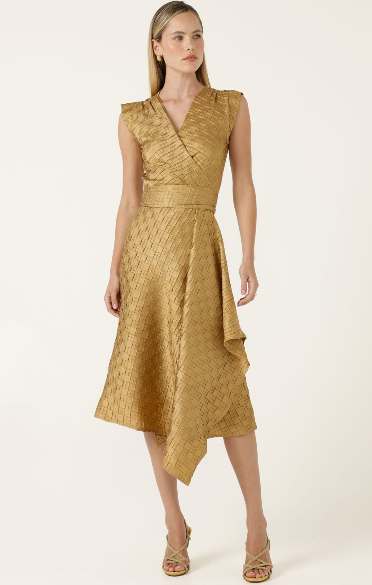 Crown Wrap Dress In Gold by Sacha Drake - image 2