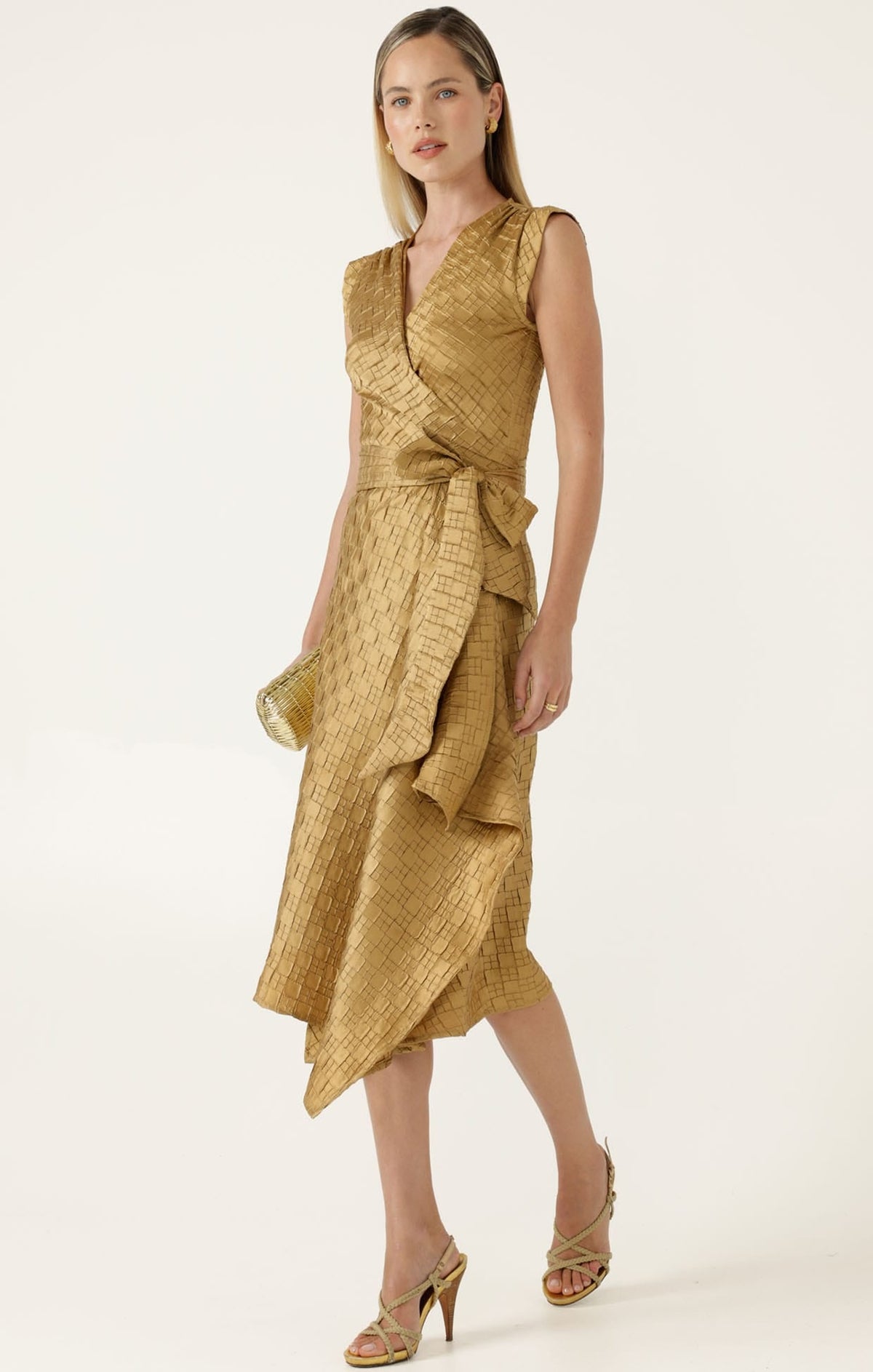 Crown Wrap Dress In Gold by Sacha Drake - image 5