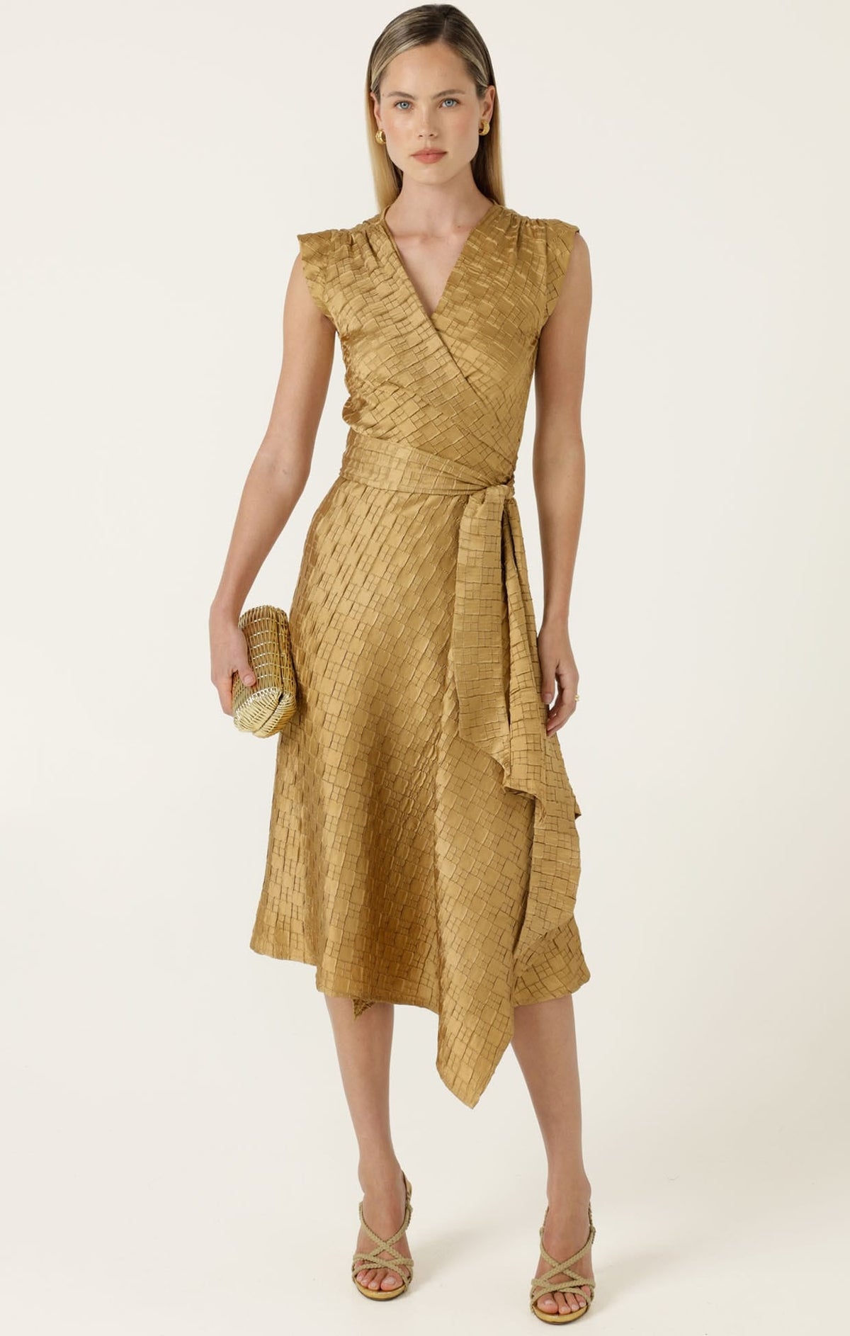 Crown Wrap Dress In Gold by Sacha Drake - image 4