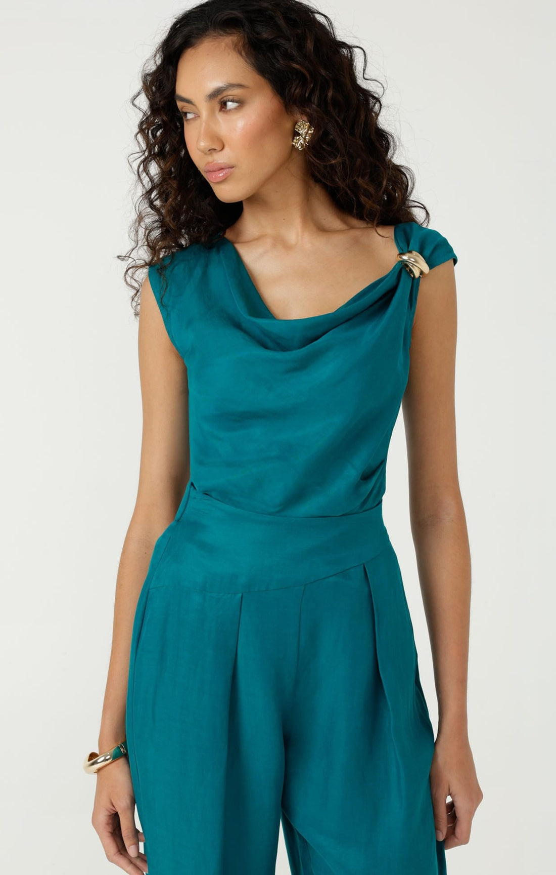 Cyprus Top In Peacock by Sacha Drake