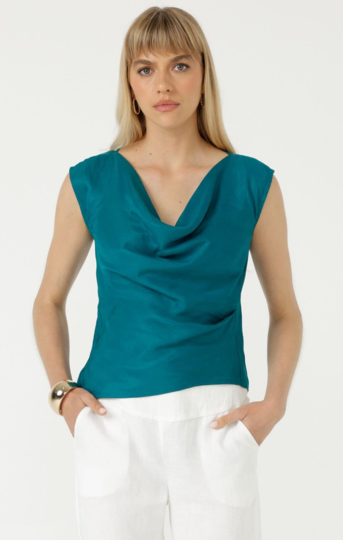 Cyprus Top In Peacock by Sacha Drake - image 2