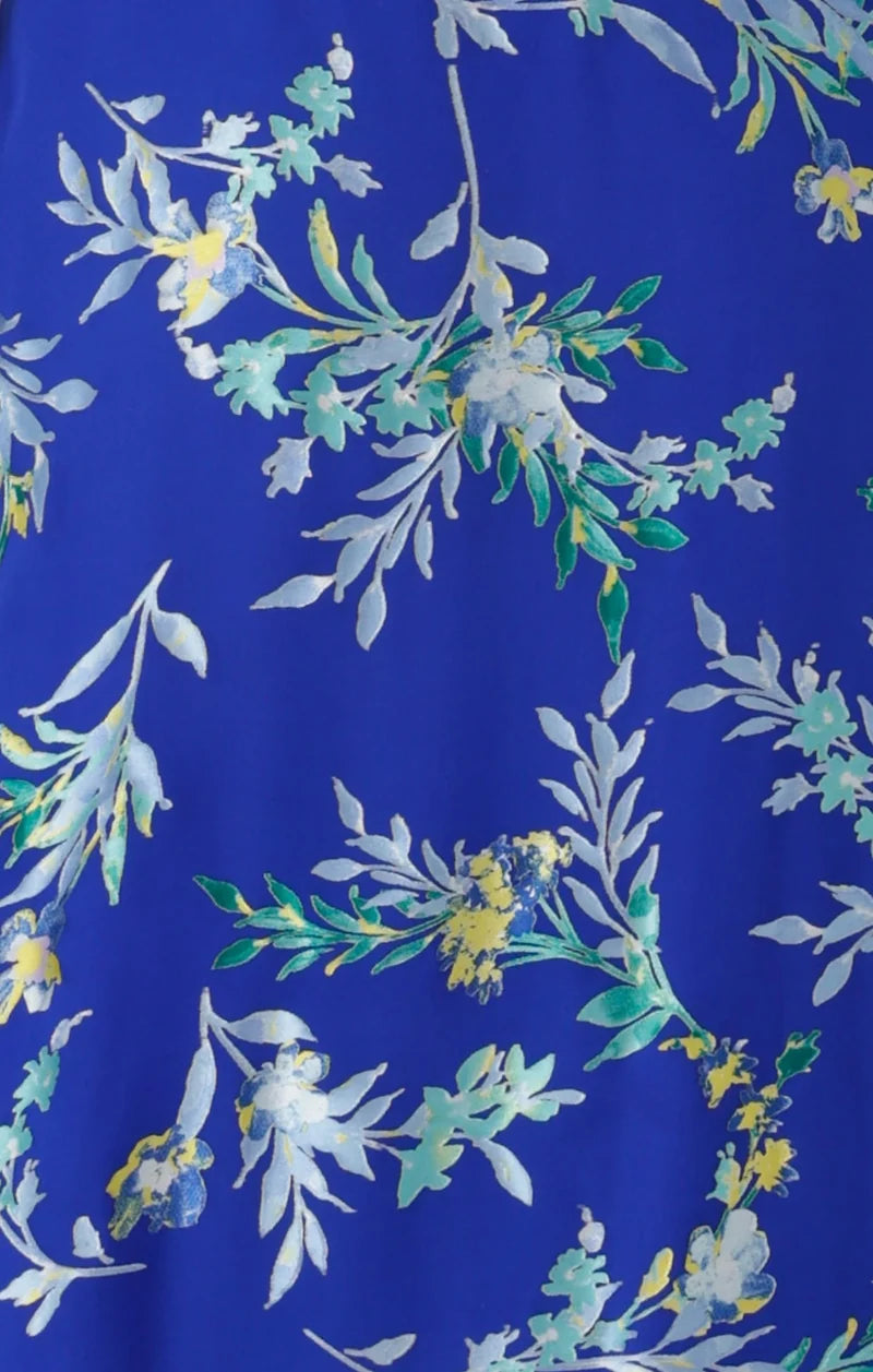 Elspeth Wrap Dress in Sapphire Floral