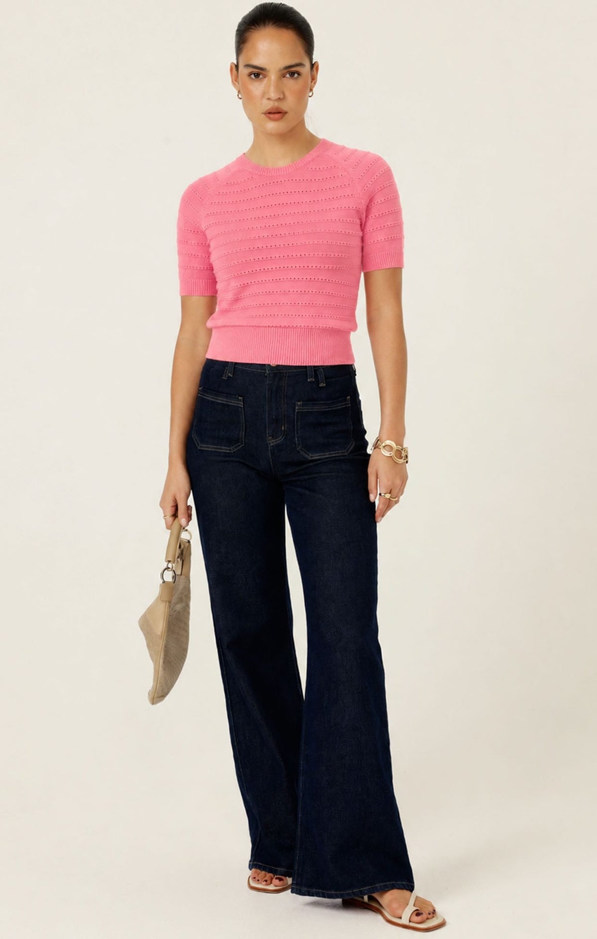 Eyelet Knit Top In Melon by Sacha Drake - image 2