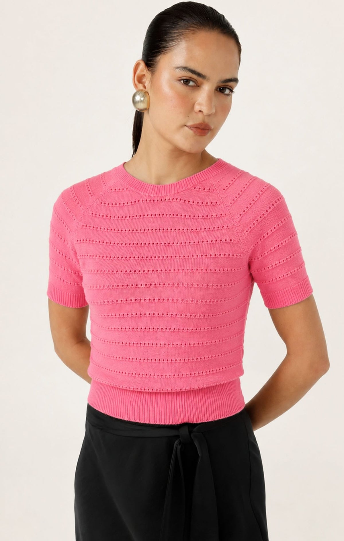 Eyelet Knit Top In Melon by Sacha Drake - image 4