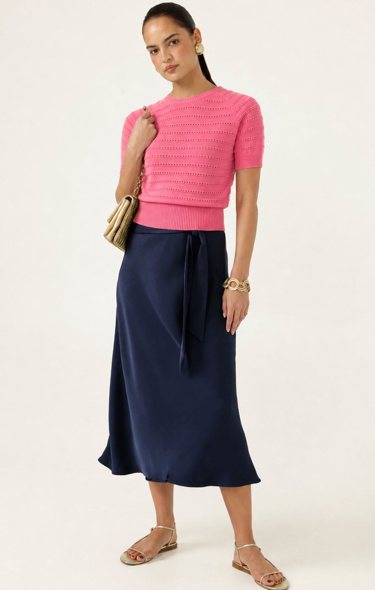 Eyelet Knit Top In Melon by Sacha Drake - image 6