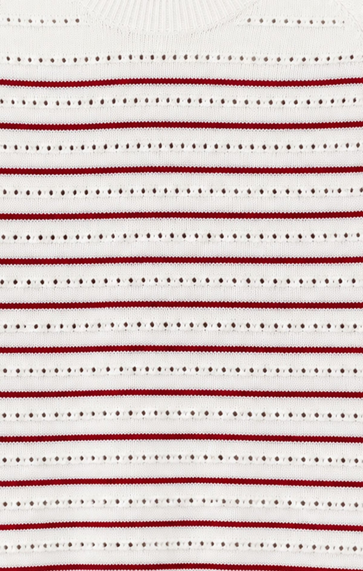 Eyelet Stripe Knit Top In White And Red by Sacha Drake - image 7