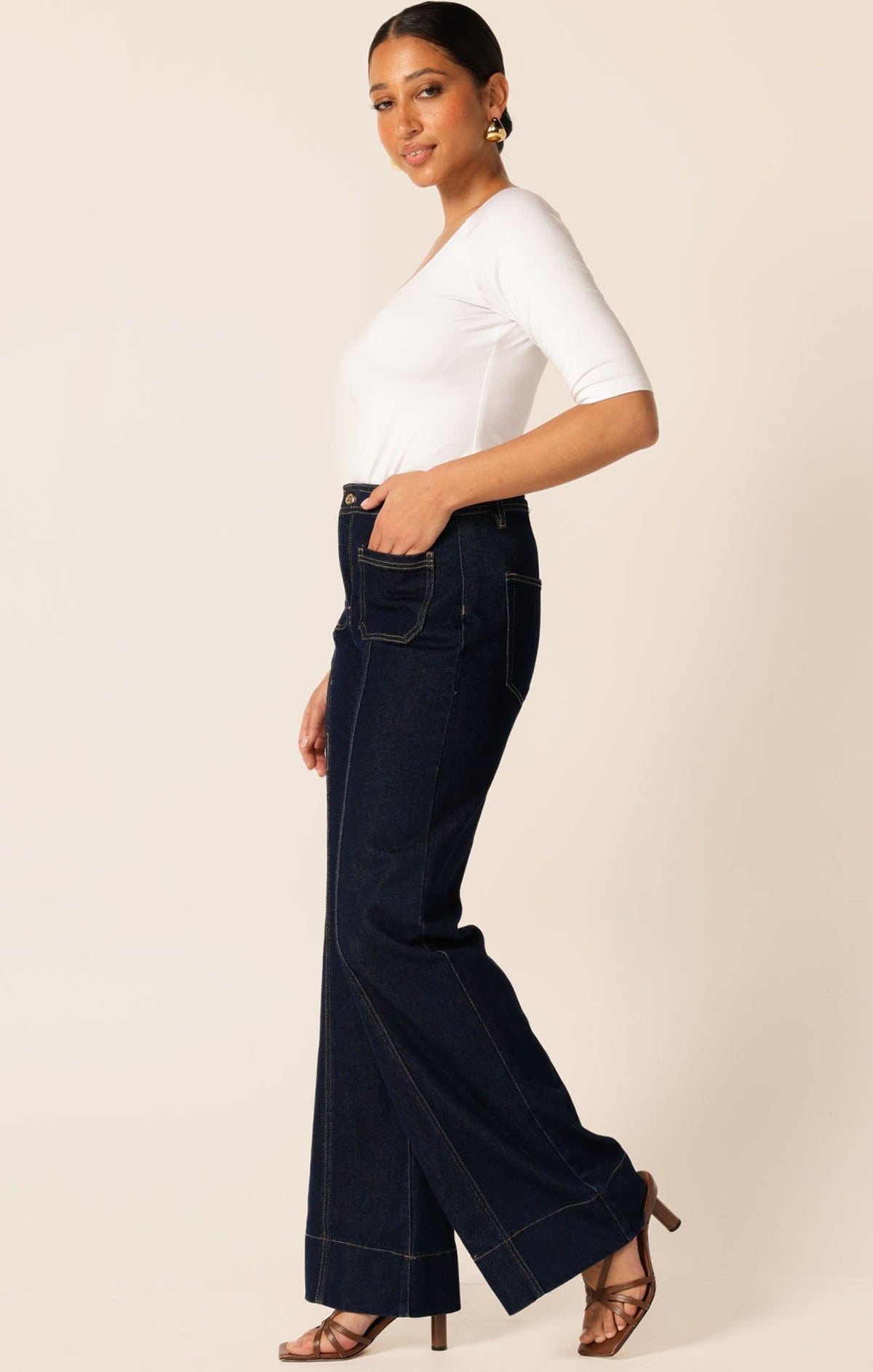 3/4 Sleeve Top In White by Sacha Drake - image 6