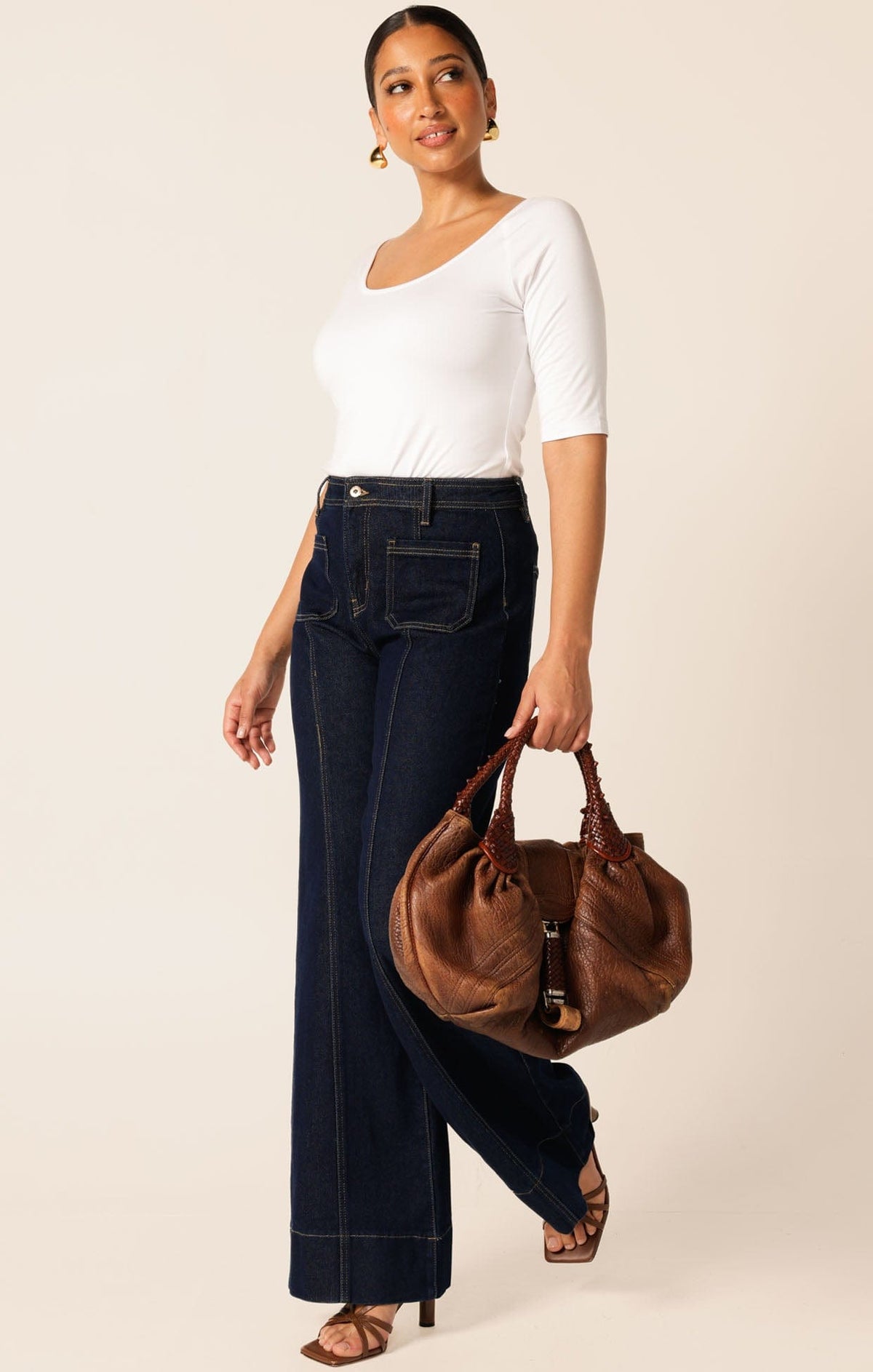 3/4 Sleeve Top In White by Sacha Drake - image 2