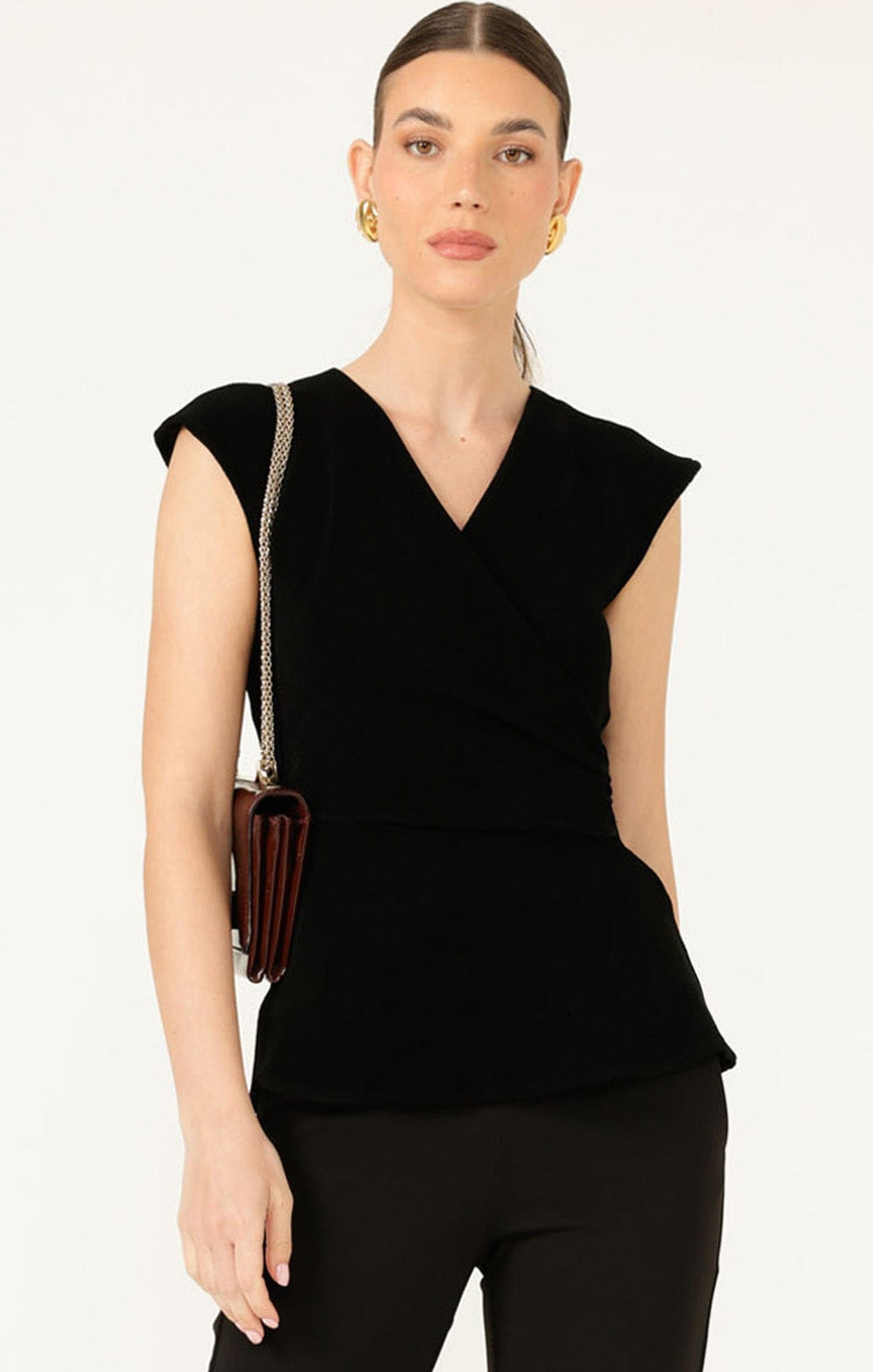 Faux Wrap Peplum Top by Sacha Drake