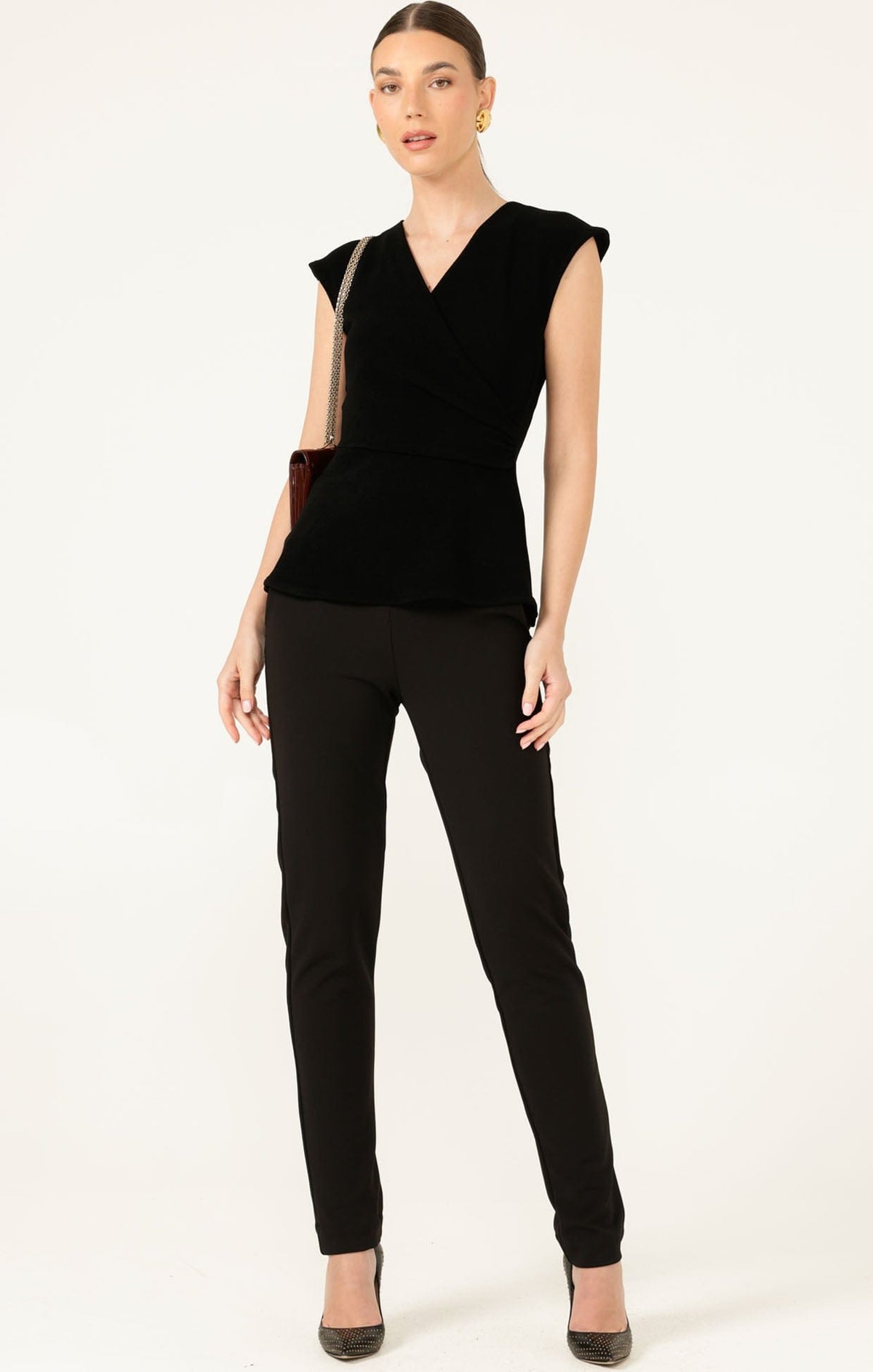 Faux Wrap Peplum Top by Sacha Drake - image 4