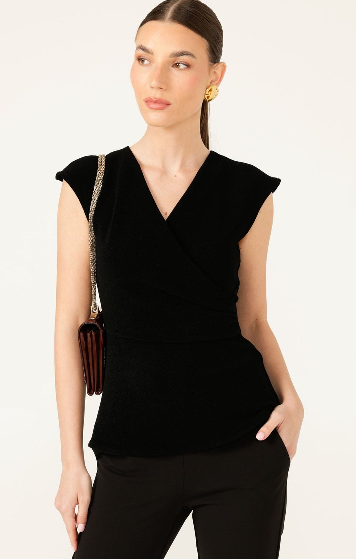 Faux Wrap Peplum Top by Sacha Drake - image 3