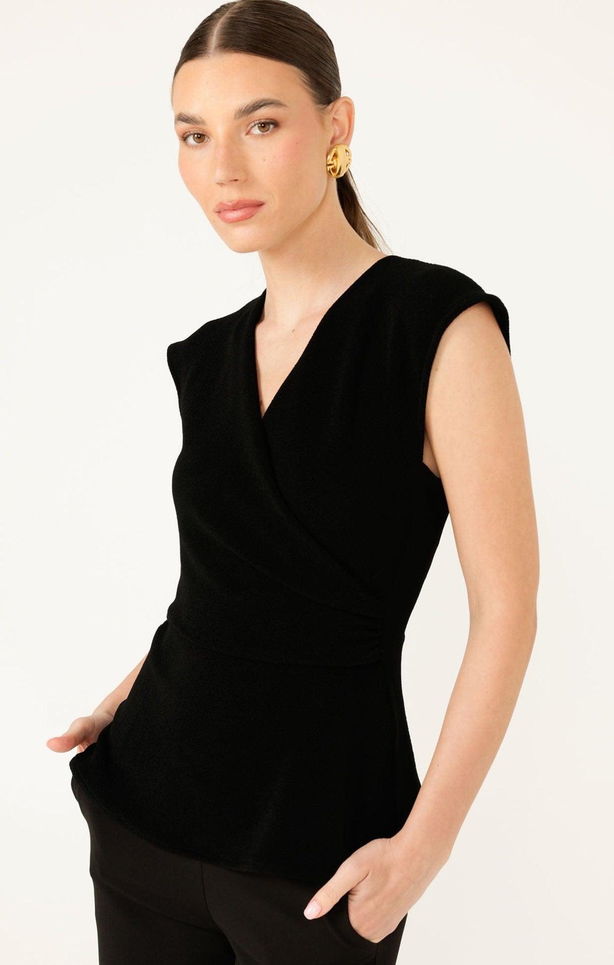 Faux Wrap Peplum Top by Sacha Drake - image 7