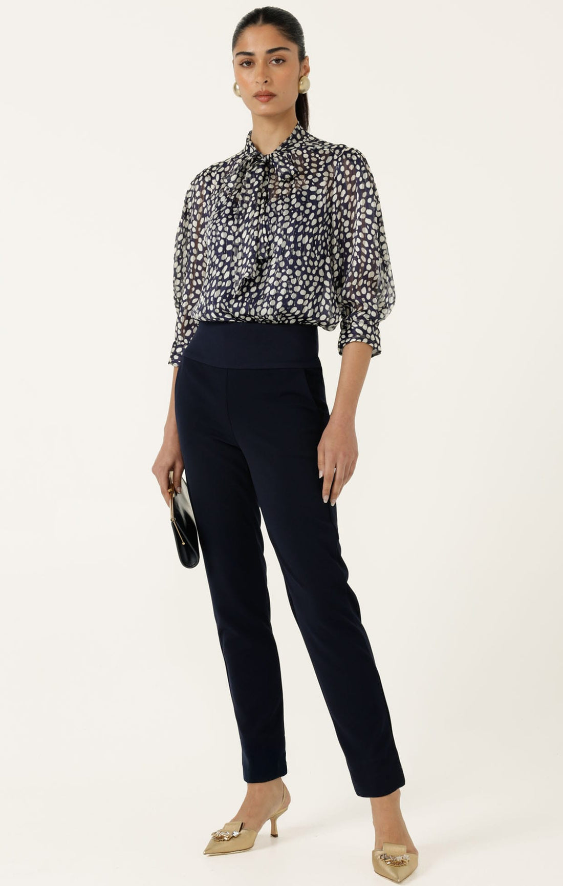 Tapered Leg Pant In Navy by Sacha Drake