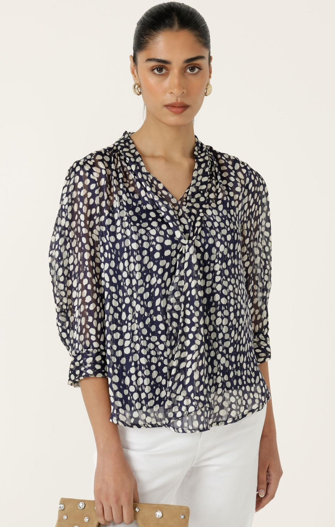 Gabrielle Blouse In Navy by Sacha Drake
