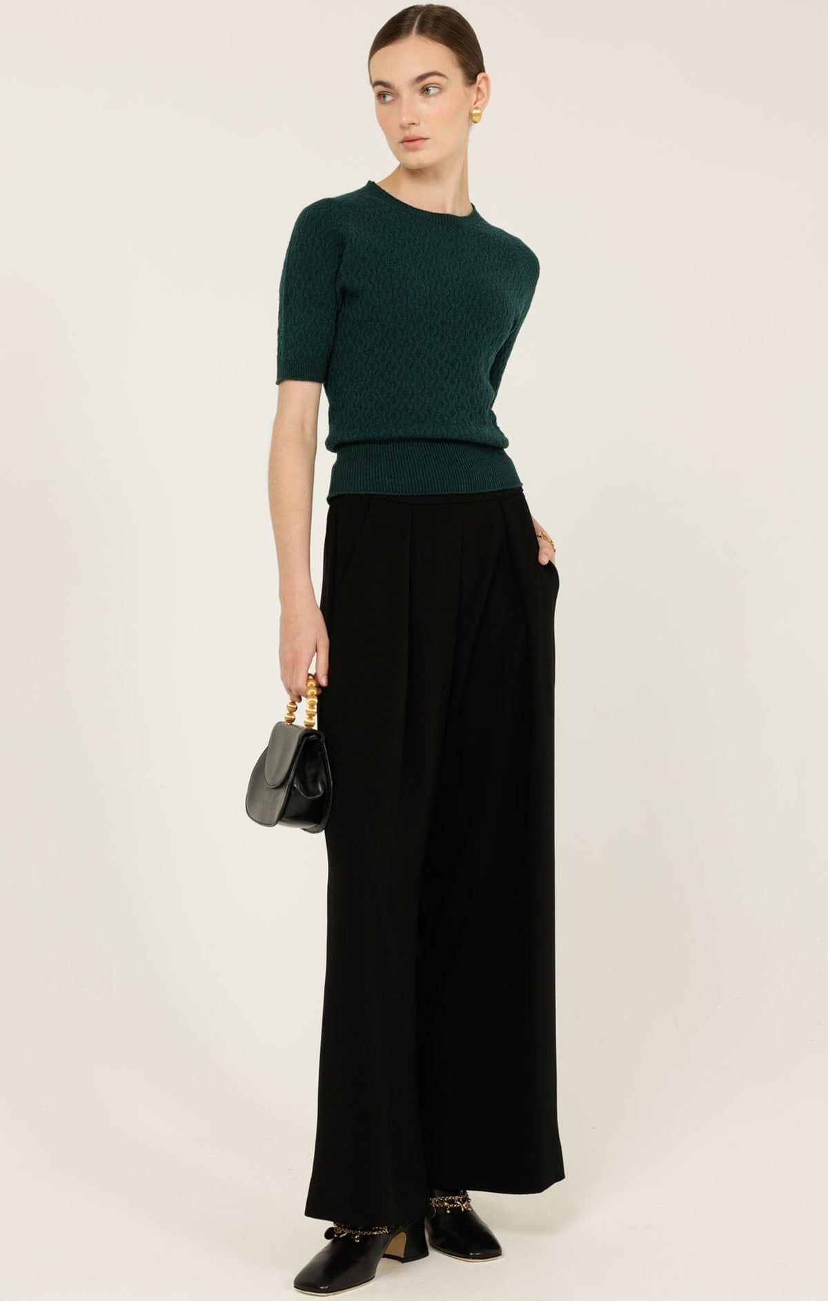 Short Sleeve Grove Knit Top In Forest by Sacha Drake - image 4