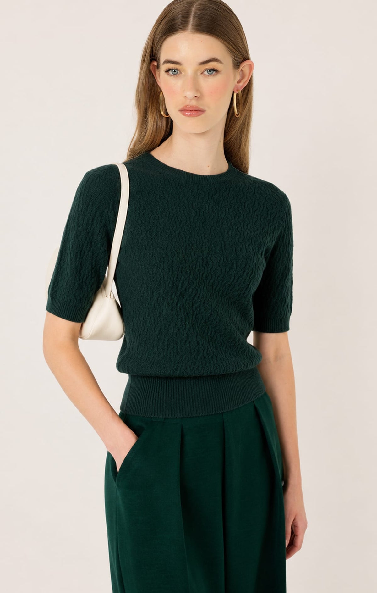 Short Sleeve Grove Knit Top In Forest by Sacha Drake - image 2