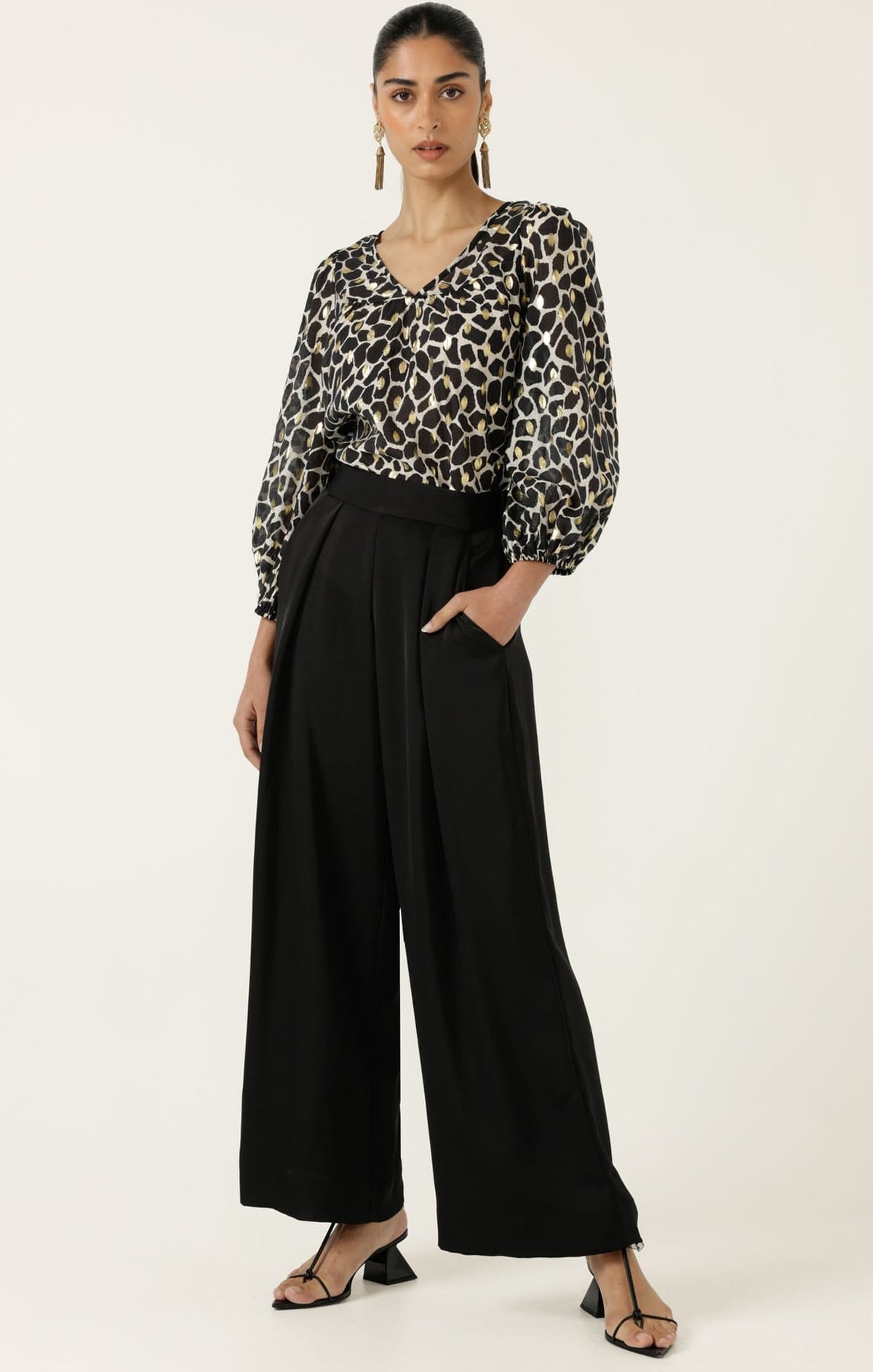 Luxe Pleated Trouser In Black by Sacha Drake - image 10