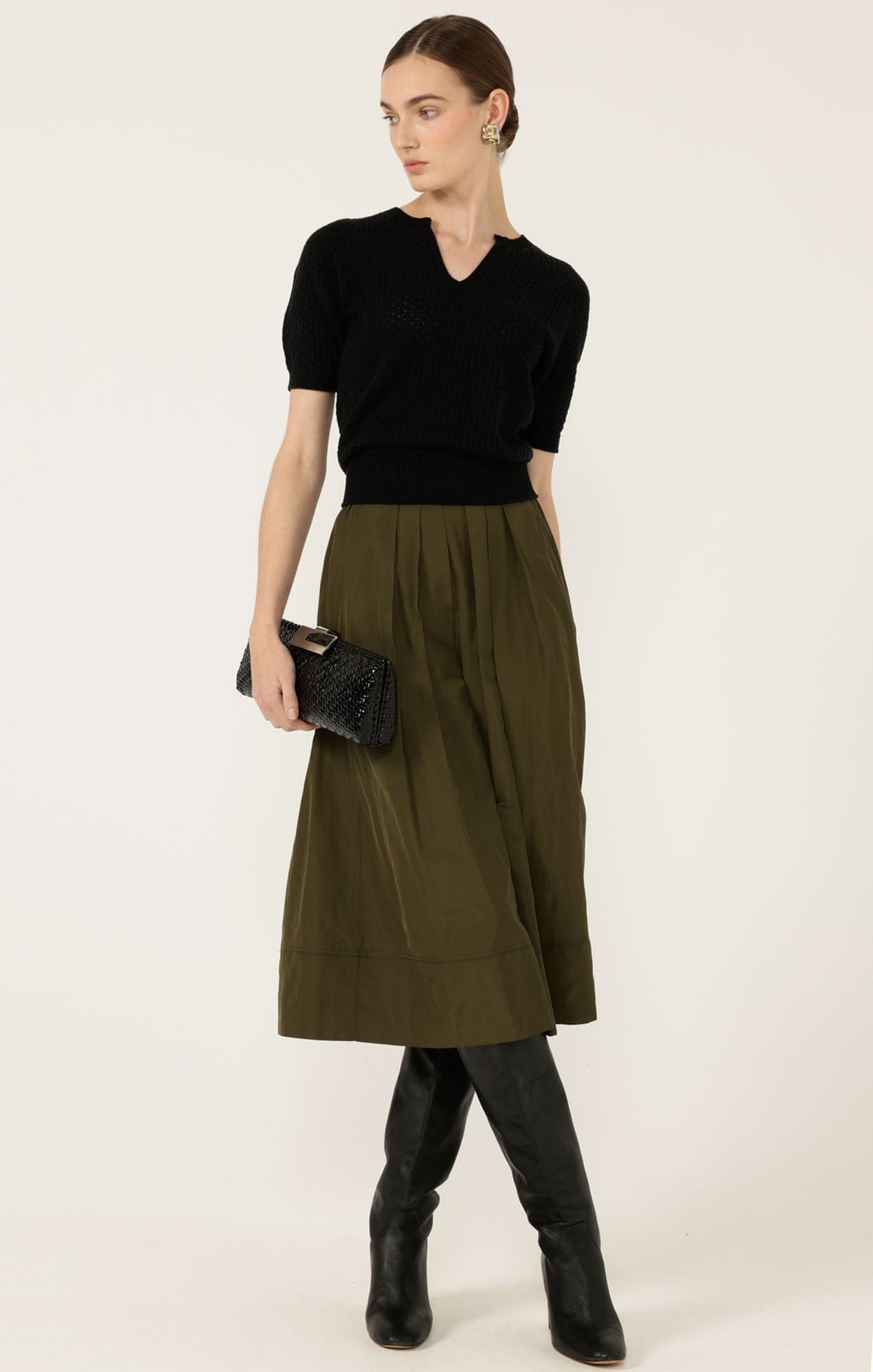 Henley Knit Top In Black by Sacha Drake - image 6