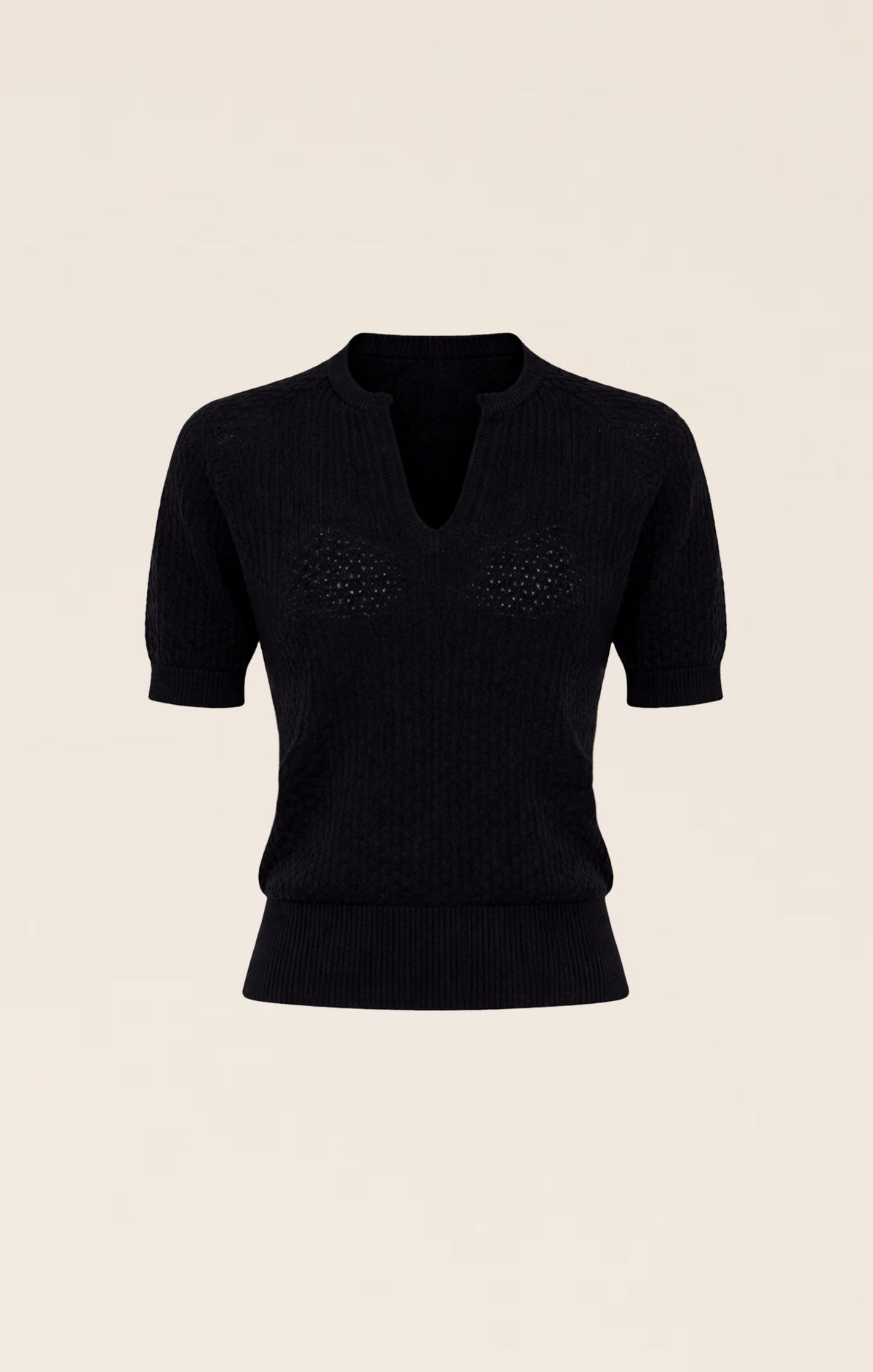 Henley Knit Top In Black by Sacha Drake - image 10