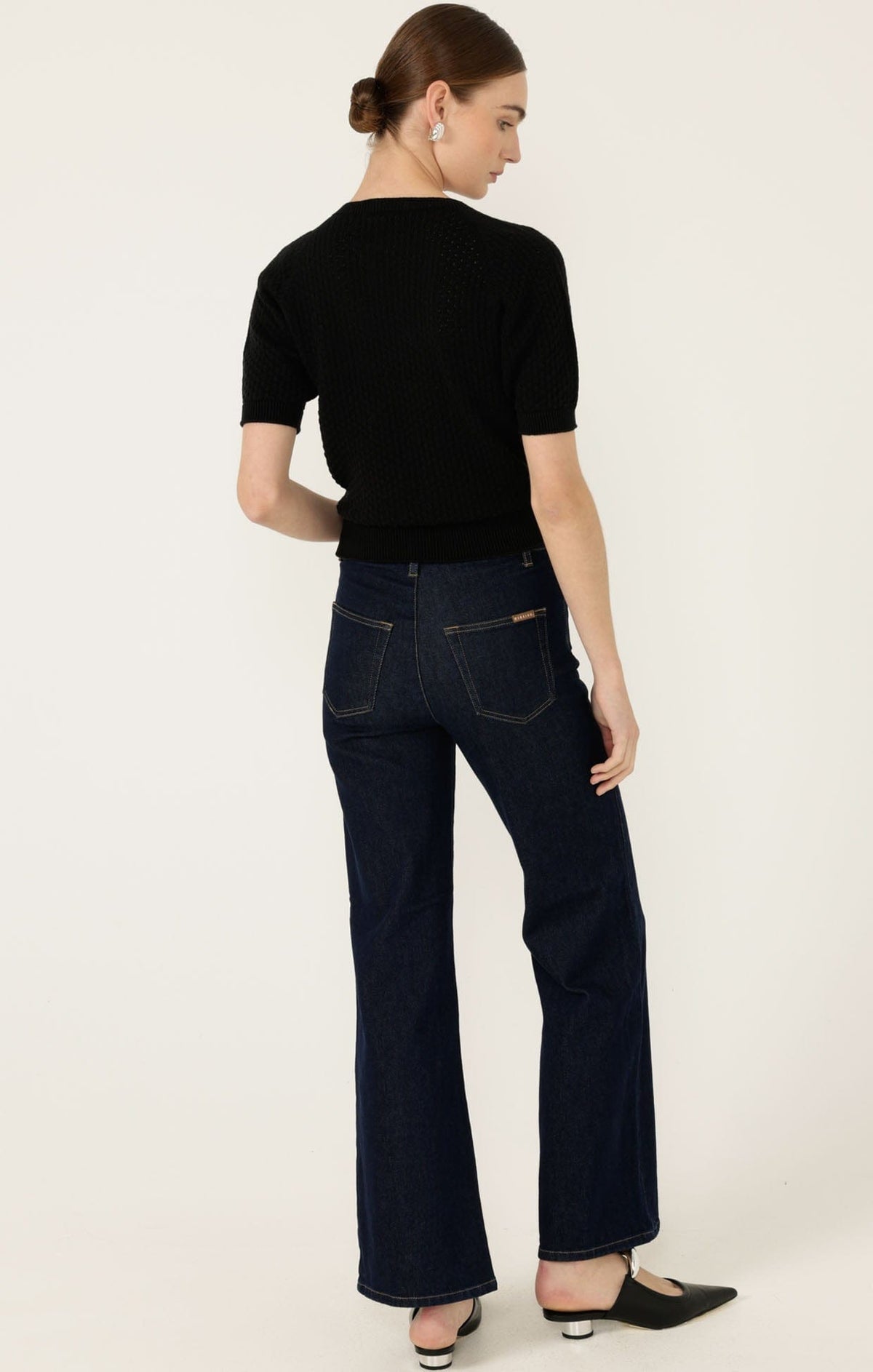 Henley Knit Top In Black by Sacha Drake - image 8
