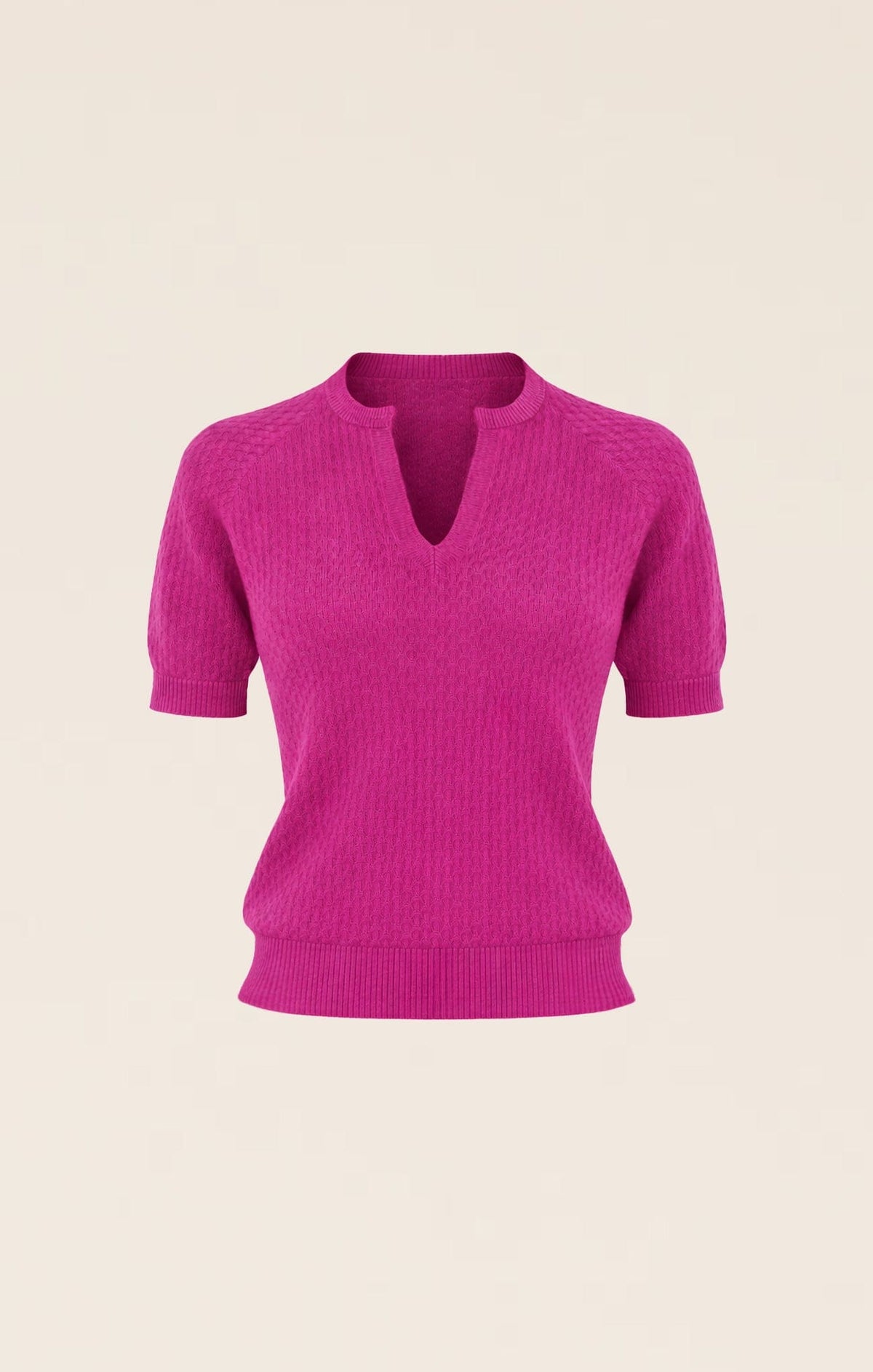 Henley Knit Top In Fuchsia by Sacha Drake - image 10