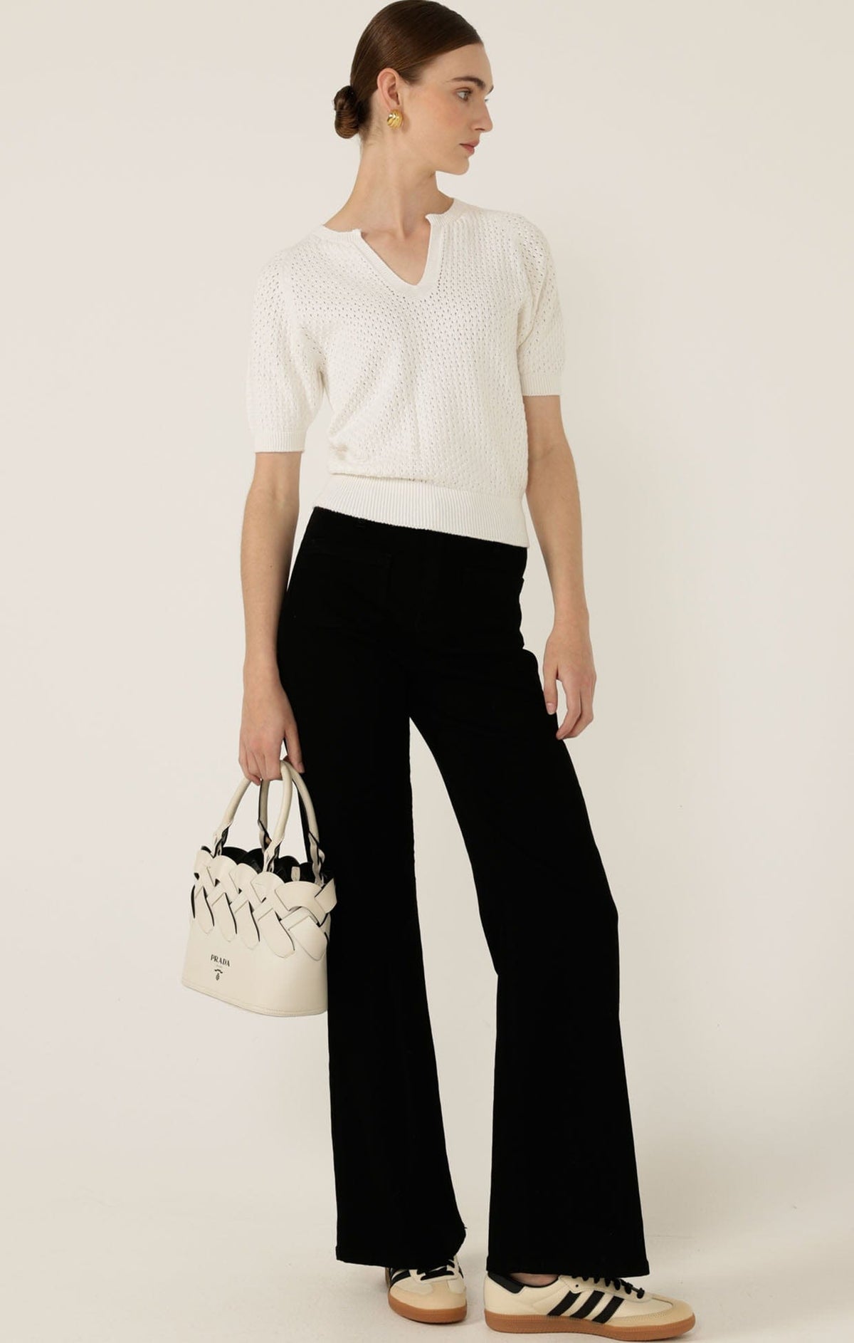 Henley Knit Top In Ivory by Sacha Drake - image 4